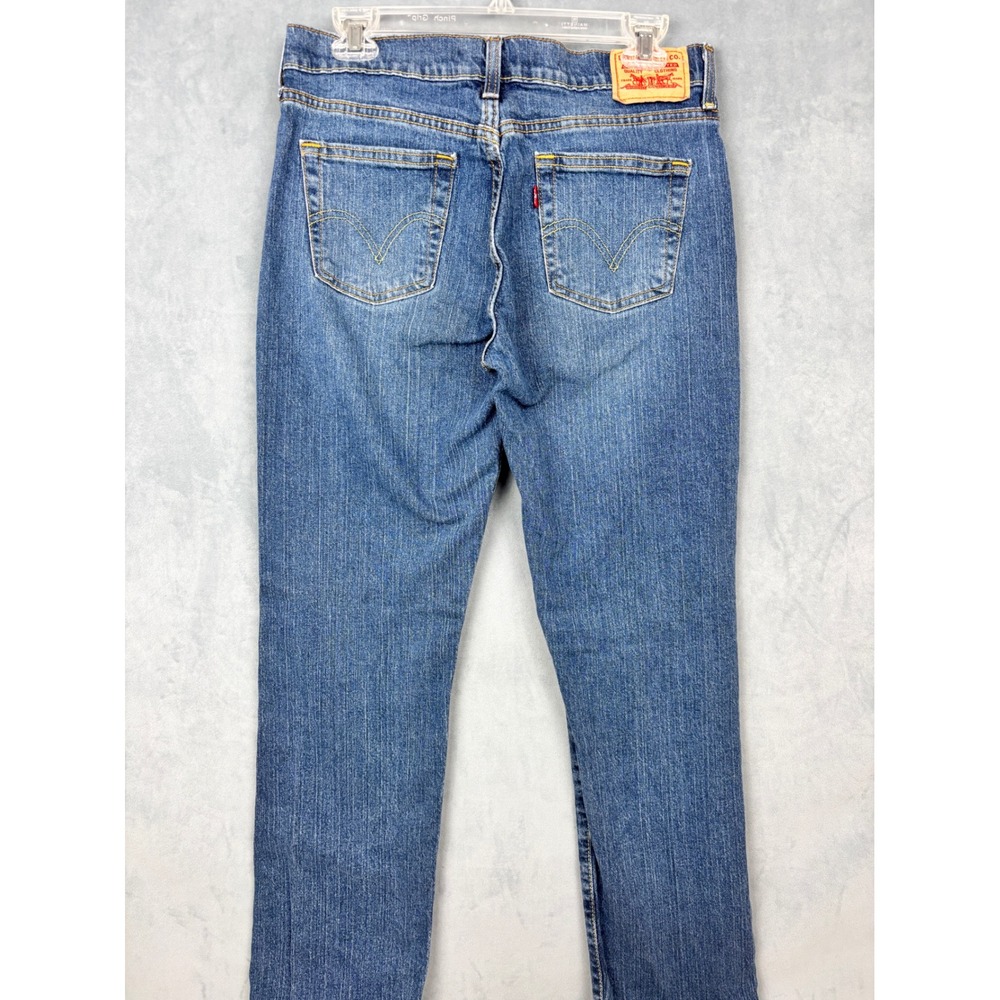Levis 505 Straight Leg Jeans Medium Wash Blue Denim 8 S Womens 505-0217